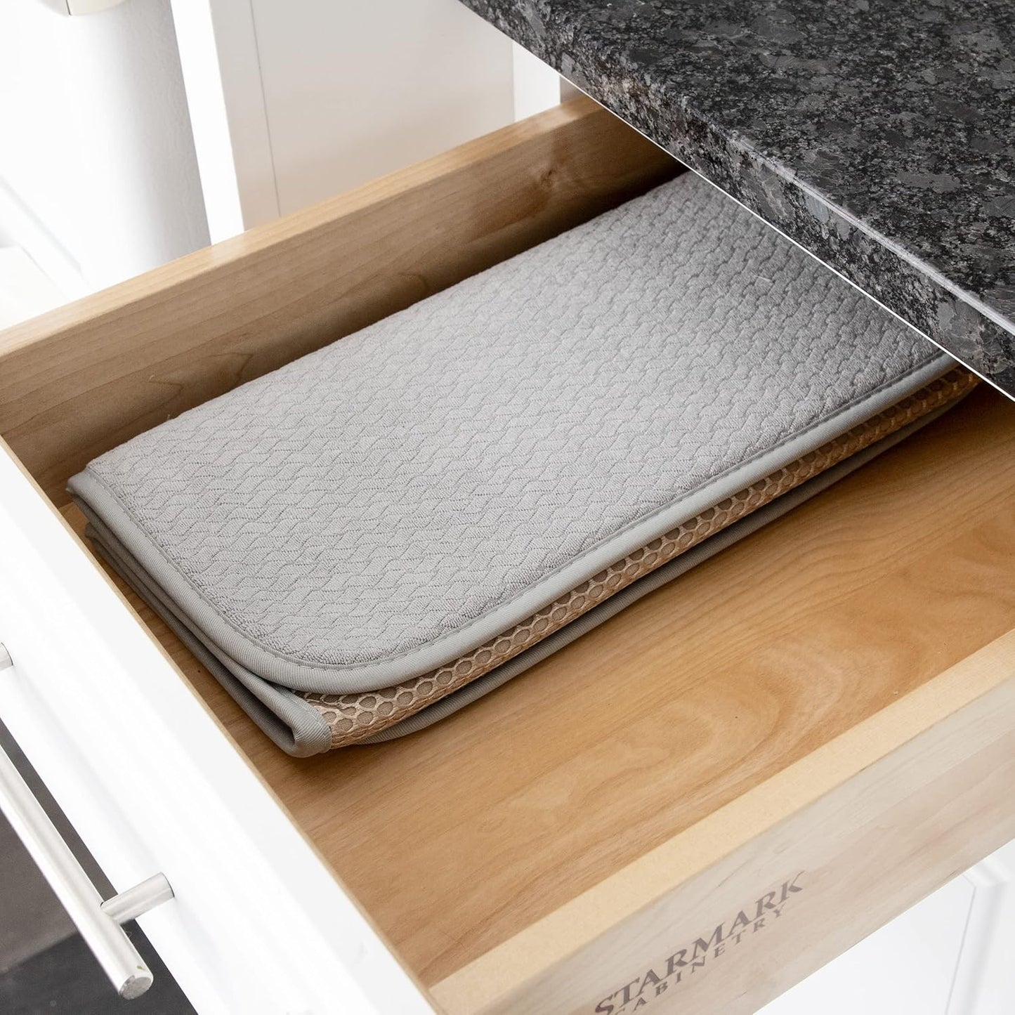 All-Clad Premium Reversible Dish Drying Mat for Kitchen: 16" x 28" Ultra-Absorbent, Long-Lasting, No Condensation, and Oversized for Large Pots and Pans - 1 Pack, Titanium