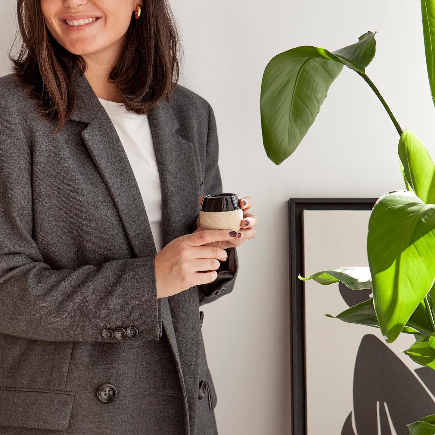 Ceramic Espresso Cups Set of 4, 4.5oz capacity - Cortado Macchiato Coffee Mugs for Nespresso Machine - Espresso Glasses - Demitasse Cups - Tazas de Cafe - Espresso Accessories - Expresso Coffee Cup