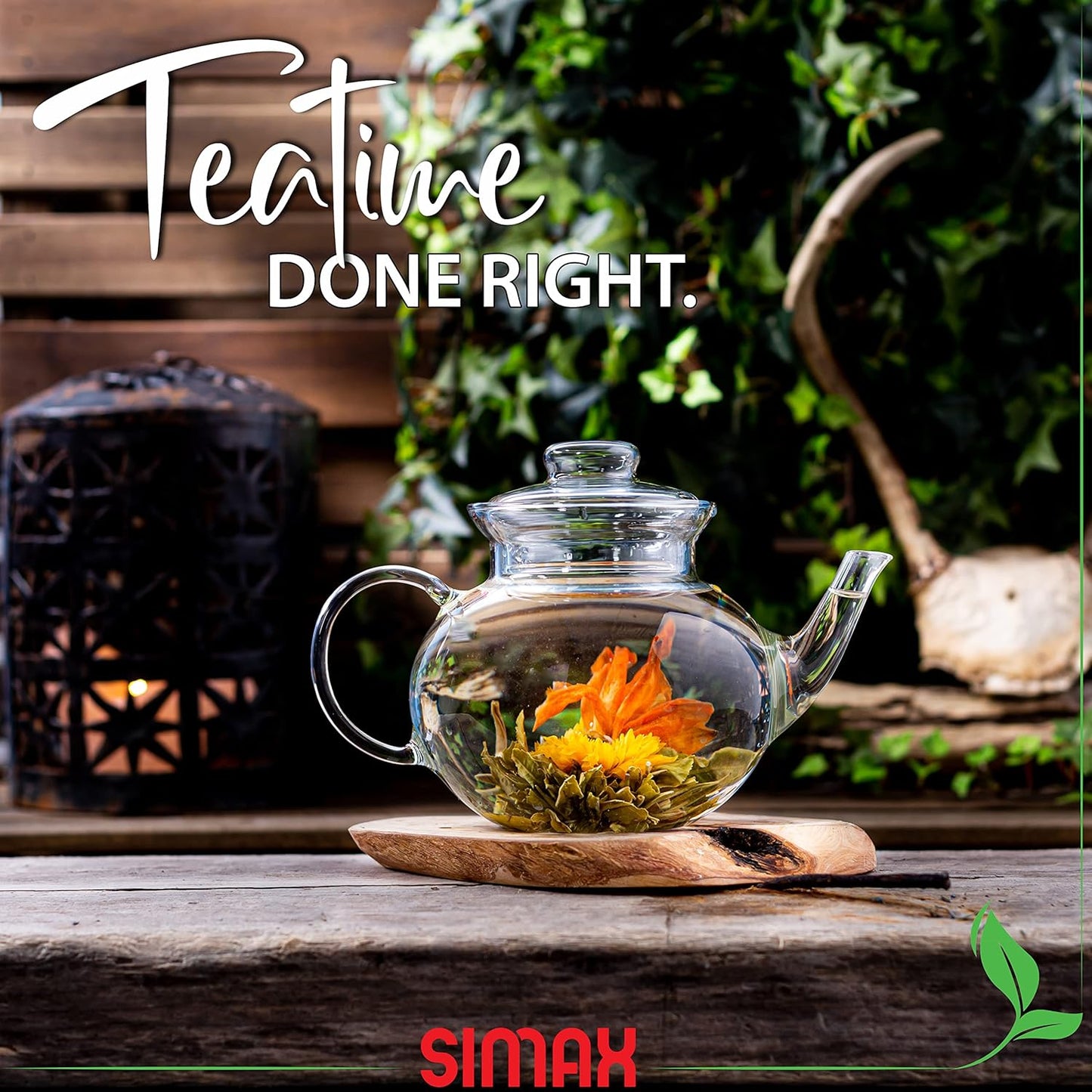 Simax Glassware 33 Ounce Glass Teapot | With Spout, Microwave and Stovetop Safe, Heat, Cold, and Thermal Shock Resistant Borosilicate Glass, Makes a Stunning Presentation…