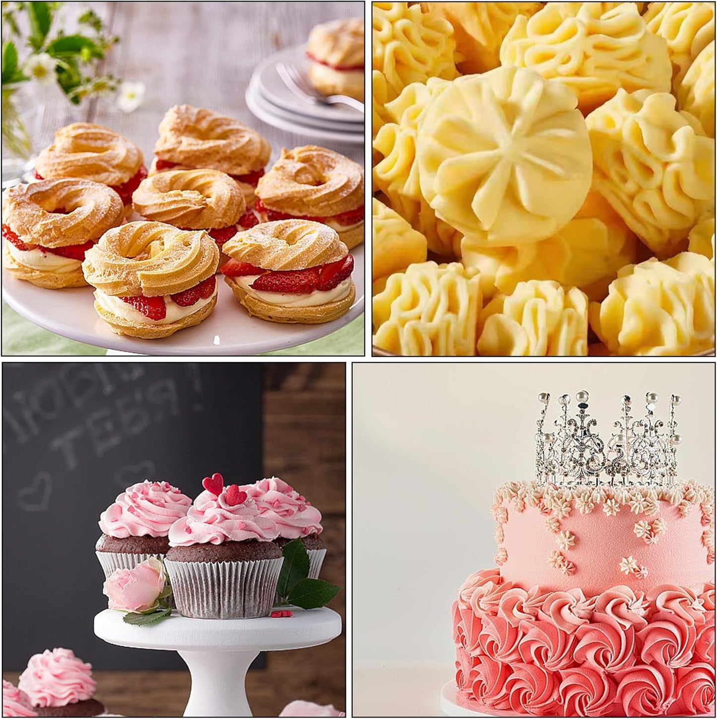 12PCS Piping Tips Set, Food Grade and Premium Stainless Steel Large Piping Tips for Baking Cupcakes, Cake Decorating, Pastries, Sturdy and Long-lasting