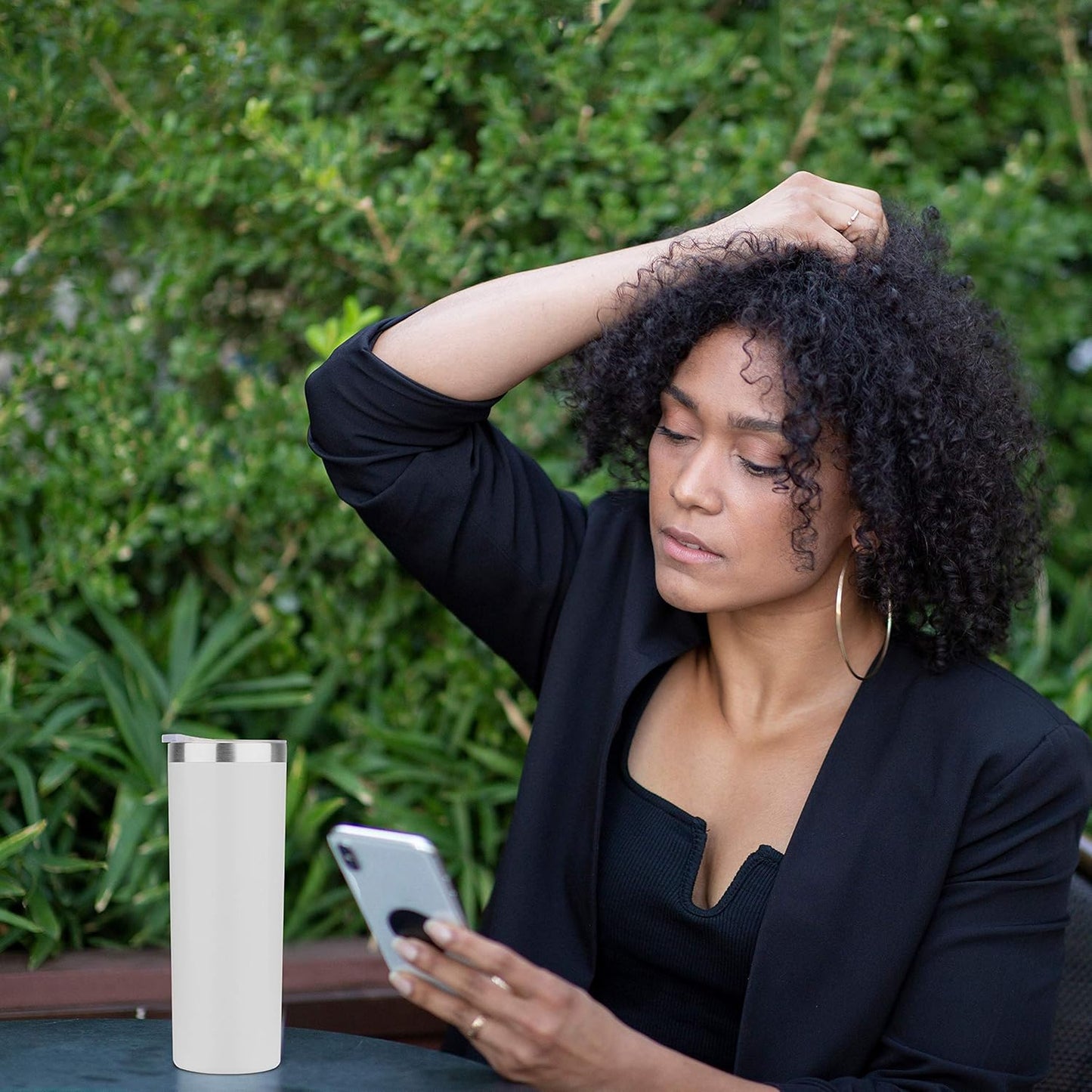 HASLE OUTFITTERS 20 oz Skinny Tumbler, Stainless Steel Insulated Slim Tumbler with Lid, Reusable Double Wall Travel Coffee Mug, Durable Powder Coated Travel Water Cup(Navy, 1)