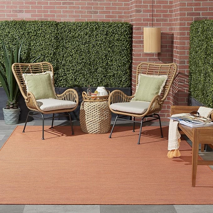 Nourison Home Positano 6' x 9' Terracotta Fabric Modern Area Rug (6' x 9')
