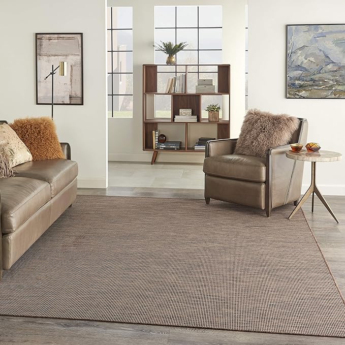 Nourison Positano Indoor/Outdoor Natural 10' x 14' Area Rug, Easy Cleaning, Non Shedding, Bed Room, Living Room, Dining Room, Backyard, Deck, Patio (10x14)