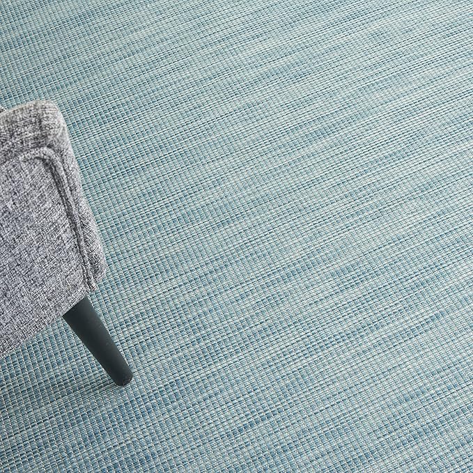 Nourison Home Positano 5' x 7' Aqua Fabric Modern Area Rug (5' x 7')