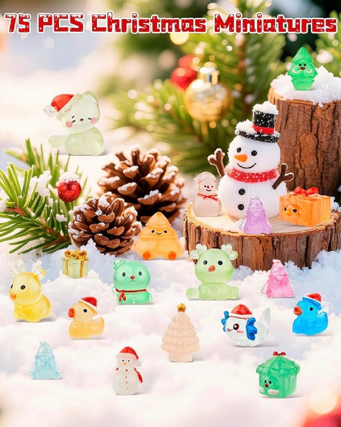 Bring the Magic Home: 75 Pcs Miniature Christmas Figurines That Glow in the Dark 🎄✨