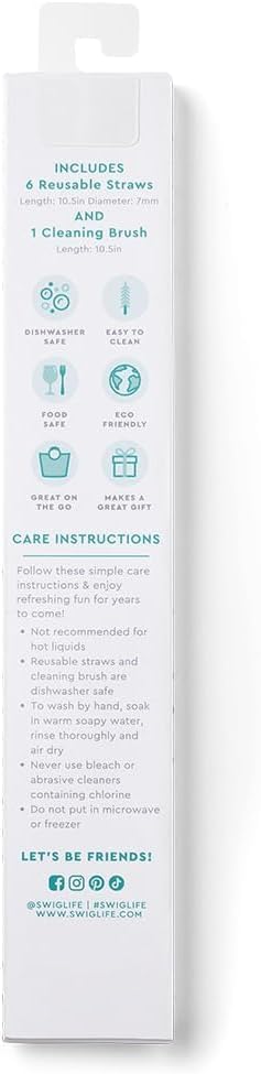 Swig Life Reusable Straws Howdy Y'all + Pink Glitter Tall Straw Set & Cleaning Brush, Each Straw is 10.25 inch Long (Fits Swig Life 20oz Tumblers, 22oz, and 32oz Tumblers)