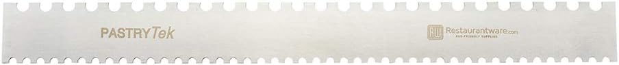 Restaurantware 19.8 Inch x 2 Inch Cake Comb 1 Semicircle Decorating Comb - Double-Sided Assorted Edges Stainless Steel Icing Smoother For Decorating Or Sculpting Desserts