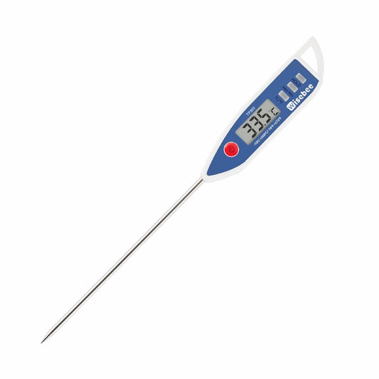 Wisebee Digital Meat Thermometer, Instant Read, ℃/℉ Switch, Long Stainless Steel Probe, Battery Powered, Food Thermometer for Cooking, Baking, Steak, Grilling and Frying (Blue)