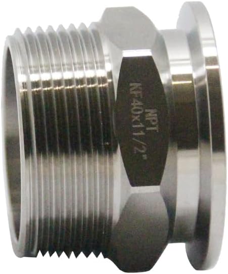 SS304 KF40 NPT Male Adaptor thread 1.5" NW40 KF Male coupling ISO-KF40 X NPT 1.5"