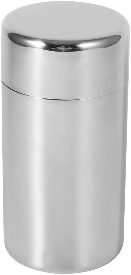 AUNMAS Tea Tin Canister, Stainless Steel Coffee Sugar Storage Container with Airtight Double Lids for Loose Tea, Kitchen Cup for Coffee Sugar Seasoning Storage (550ml)