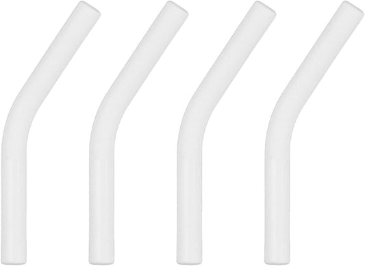 uxcell 4Pcs Silicone Straw Tips, Silicone Straw Elbows Tip, Soft Reusable Metal Straw Covers Fit for 6mm/0.24" OD Stainless Steel Straws, White