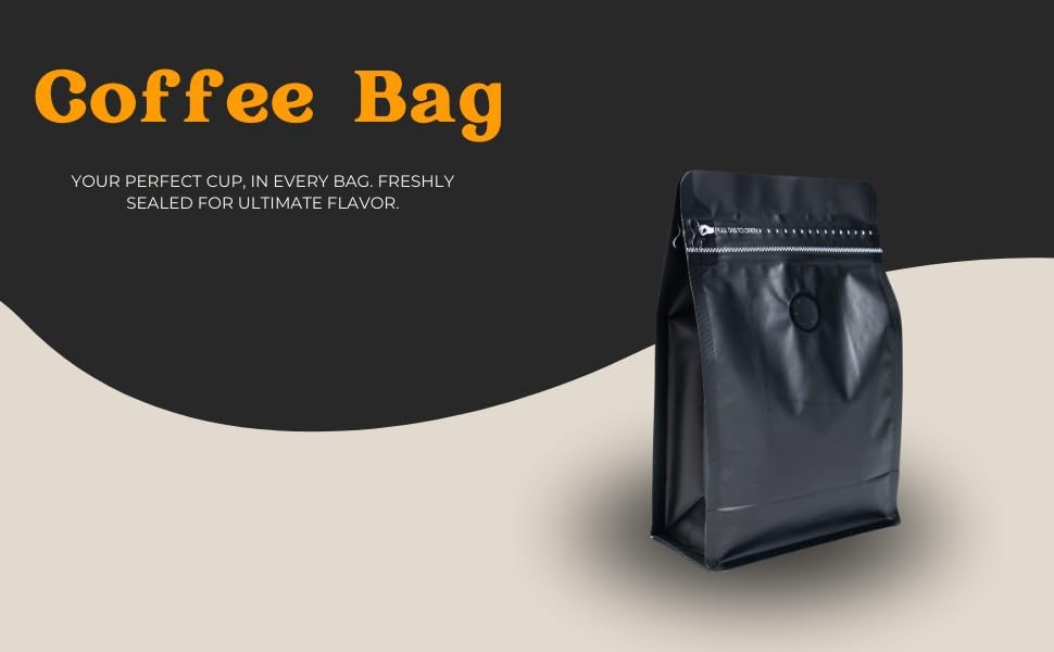 Premium Coffee Bags with Valve (100 pcs, 12 oz) Standing Coffee Beans Storage Bags, Reusable Heat Sealable Side Zipper Pouches, Eco-Friendly Packaging, Perfect for Home and Office - White