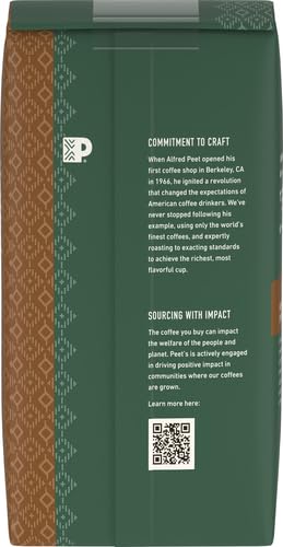 Peet's Coffee, USDA Organic Dark Roast Ground Coffee - French Roast 36 Ounces (2 Bags of 18 Ounces)