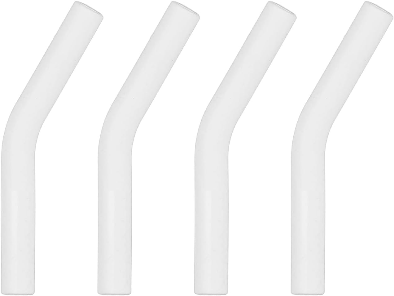 uxcell 4Pcs Silicone Straw Tips, Silicone Straw Elbows Tip, Soft Reusable Metal Straw Covers Fit for 8mm/0.31" OD Stainless Steel Straws, White