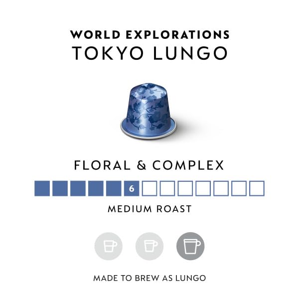 Nespresso Capsules Original Line Tokyo Vivalto Lungo, Medium Roast Coffee, 50 Count Coffee Pods