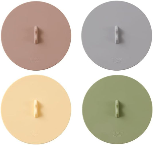 Silicone Cup Lids Silicone Cup Covers 6color Design, Food Grade Anti-dust Airtight Seal Lids for Mugs, Tea Cups, Coffee Cup 4pcs (BG-4pcs-2)