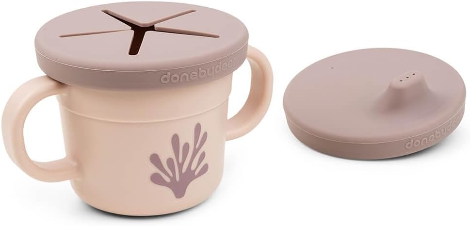 Done by Deer Foodie Spout & Snack Cup Wally Powder – Spill-Proof Toddler Cup for Snacks and Drinks – Travel-Friendly, Easy to Clean, Perfect for 6-Month-Olds