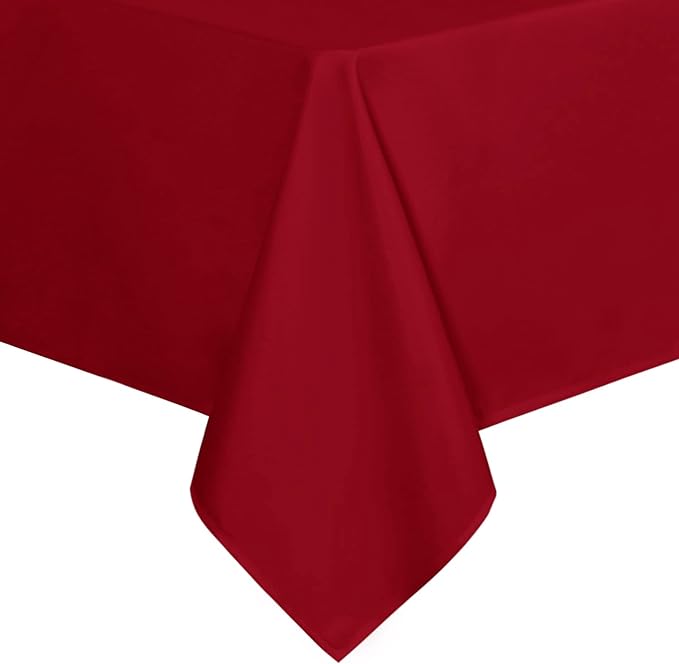 sancua Square Tablecloth - 60 x 60 Inch - Water Resistant Spill Proof Washable Polyester Table Cloth, Decorative Fabric Table Cover for Dining Tables, Buffet Parties, Christmas Red