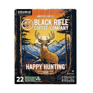 Black Rifle Coffee Company Happy Hunting Dark Roast Coffee Pods – Tasting Notes of Chocolate, Walnut & Maple – Single Serve K-Cup Compatible, 22 Single Serve K Cups