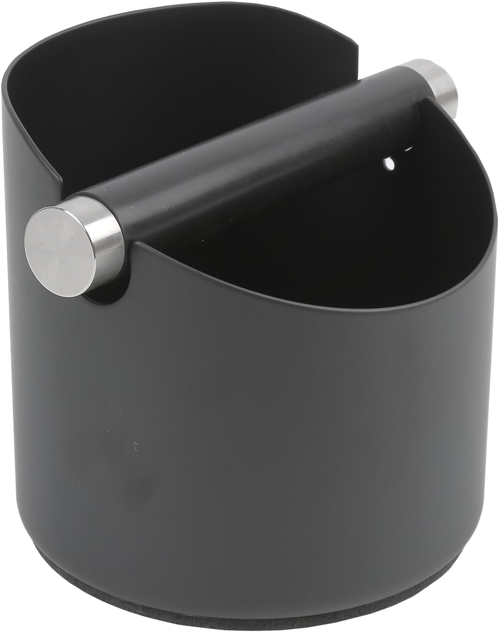 Italian Espresso Tapping Box, Stainless Steel Coffee Grinding Tapping Box, With Detachable Tapping Rod And Anti Slip Rubber Base (Black-S)