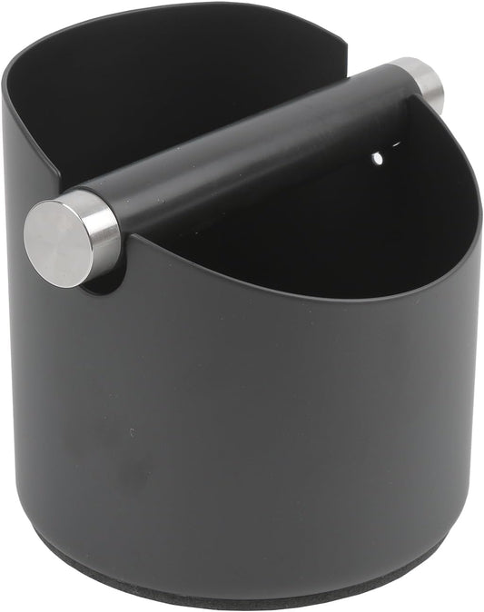 Italian Espresso Tapping Box, Stainless Steel Coffee Grinding Tapping Box, With Detachable Tapping Rod And Anti Slip Rubber Base (Black-S)