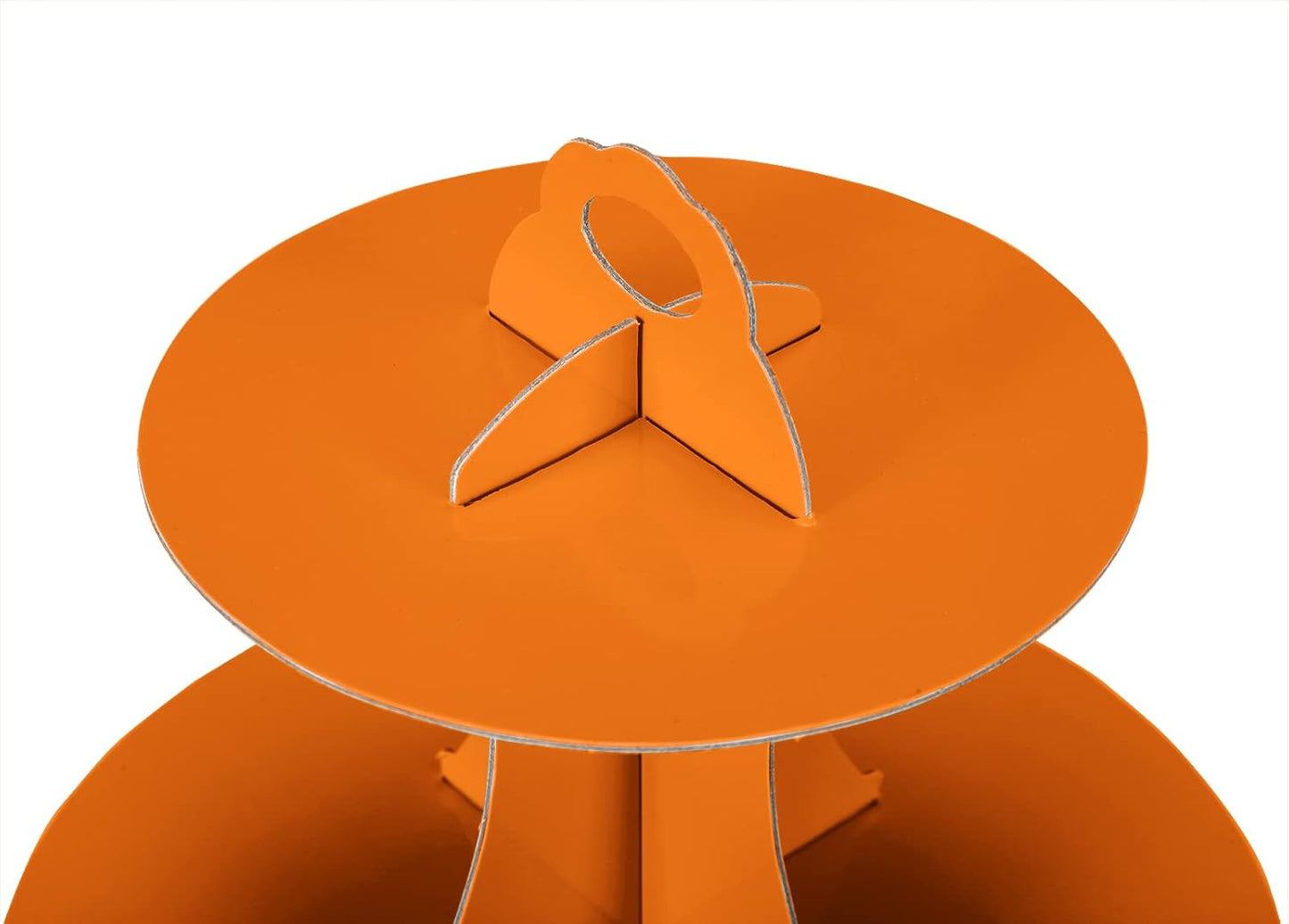 3-Tier Cupcake Stand, Cake Stand holder, Tiered DIY Cupcake Stand Tower for Dessert Table Displays, Birthday Theme Party Favors Decoration, Floral Tea Party, 12" W x 12.8" H, Orange