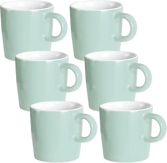 homEdge Mini Procelain Espresso Cup, 4 Ounces / 120 ml Tiny Coffee Mugs Ceramic Demitasse for Espresso, Tea- Set of 6, Turquoise