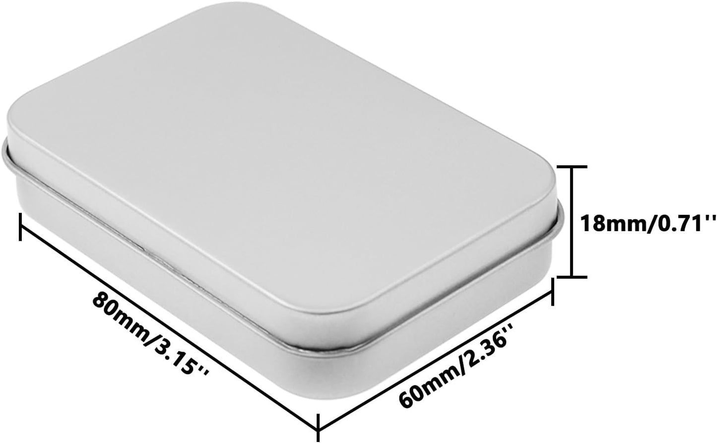 Metal Empty Boxes, Tin Boxes with Lid,Small Silver Tin Boxes,Stackable Organizer Containers,8PCS Storage Tin for Home Outdoor Active Storage Containers