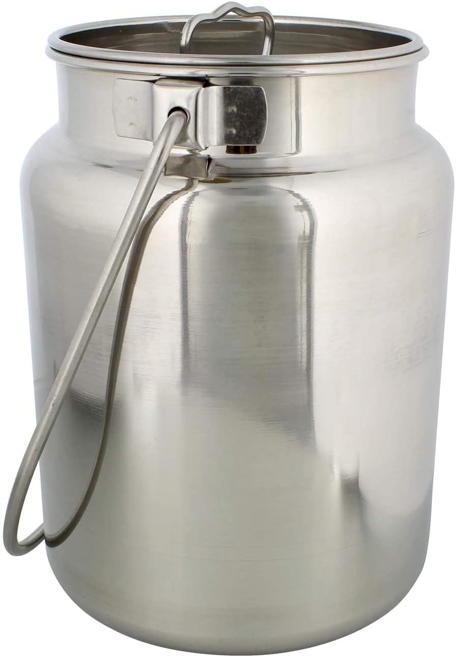 Stainless Steel Milk Can Tank | Stainless Steel Jug, Rustic Milk Cans with Lid, Old Fashion Milk Jug 4 Liter (1 Gallon)