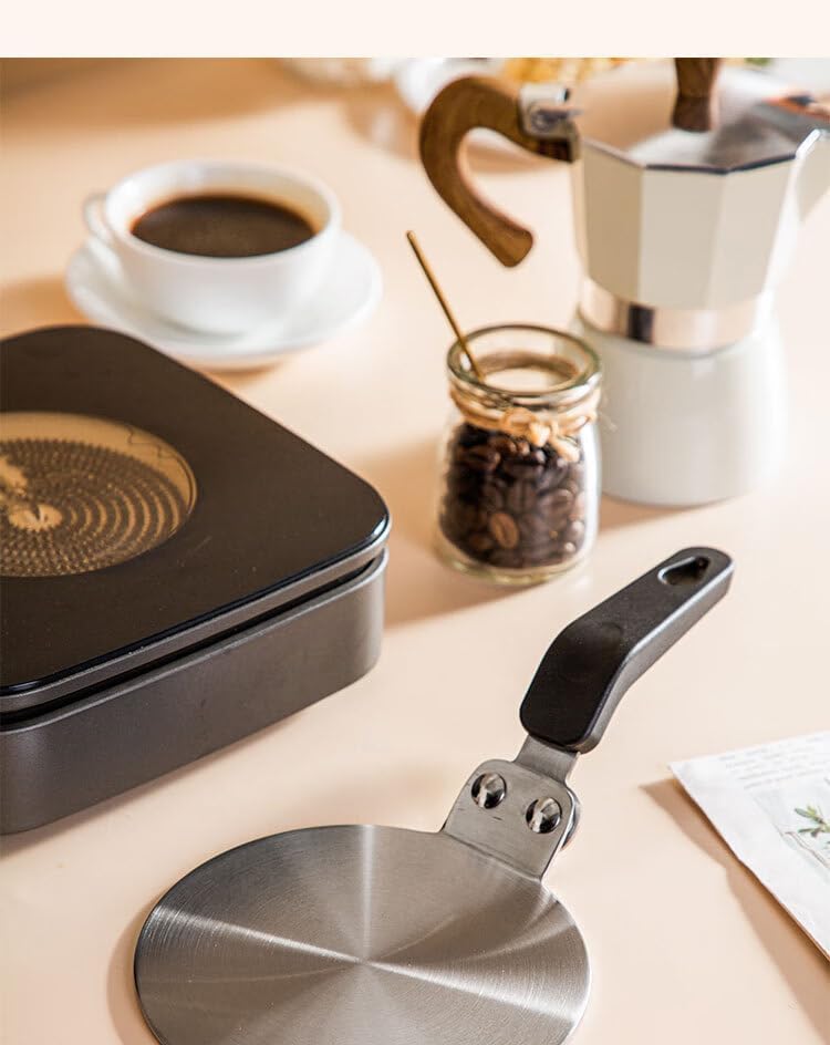 Induction Hob Converter Plate, Grourarty Induction Adapter Plate for Moka Pot, Hot Heat Diffuser Plate for Coffee, for Espresso Maker 13cm