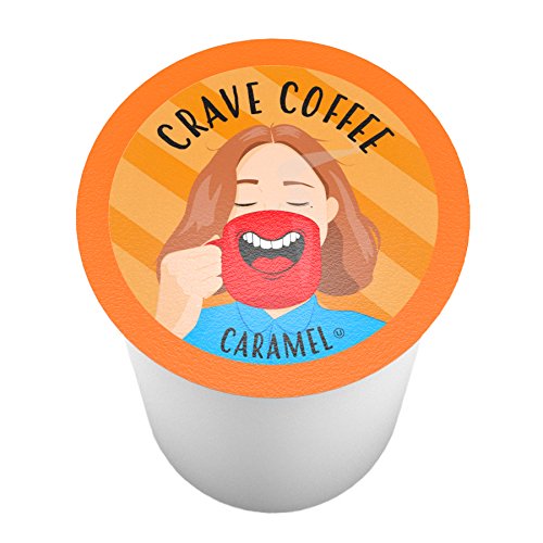 Crave Beverages Flavored Coffee Pods, Compatible with Keurig K-Cup Brewers, Caramel, 100 Count