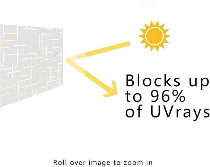 Finnez Frosted Window Film Non-Adhesive, Frosting Privacy Film for Glass Windows, Self Static-Cling Decorative Window Cling for Home Office UV Protection Cross Pattern, 29.5 x 78.7 inches