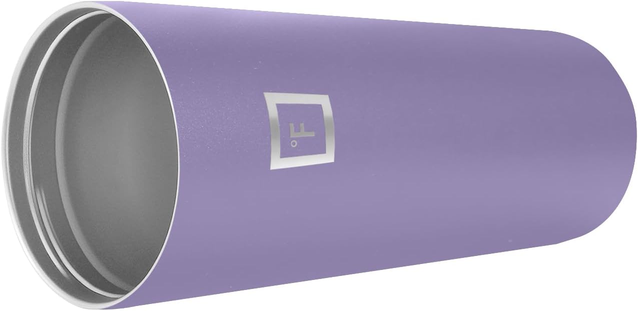 IRON °FLASK Classic Tumbler - Vacuum Insulated Stainless Steel Water Bottle, Double Walled, Drinking Cup, Insulated Travel Mug (Lavender, 24 oz Solid Lid)