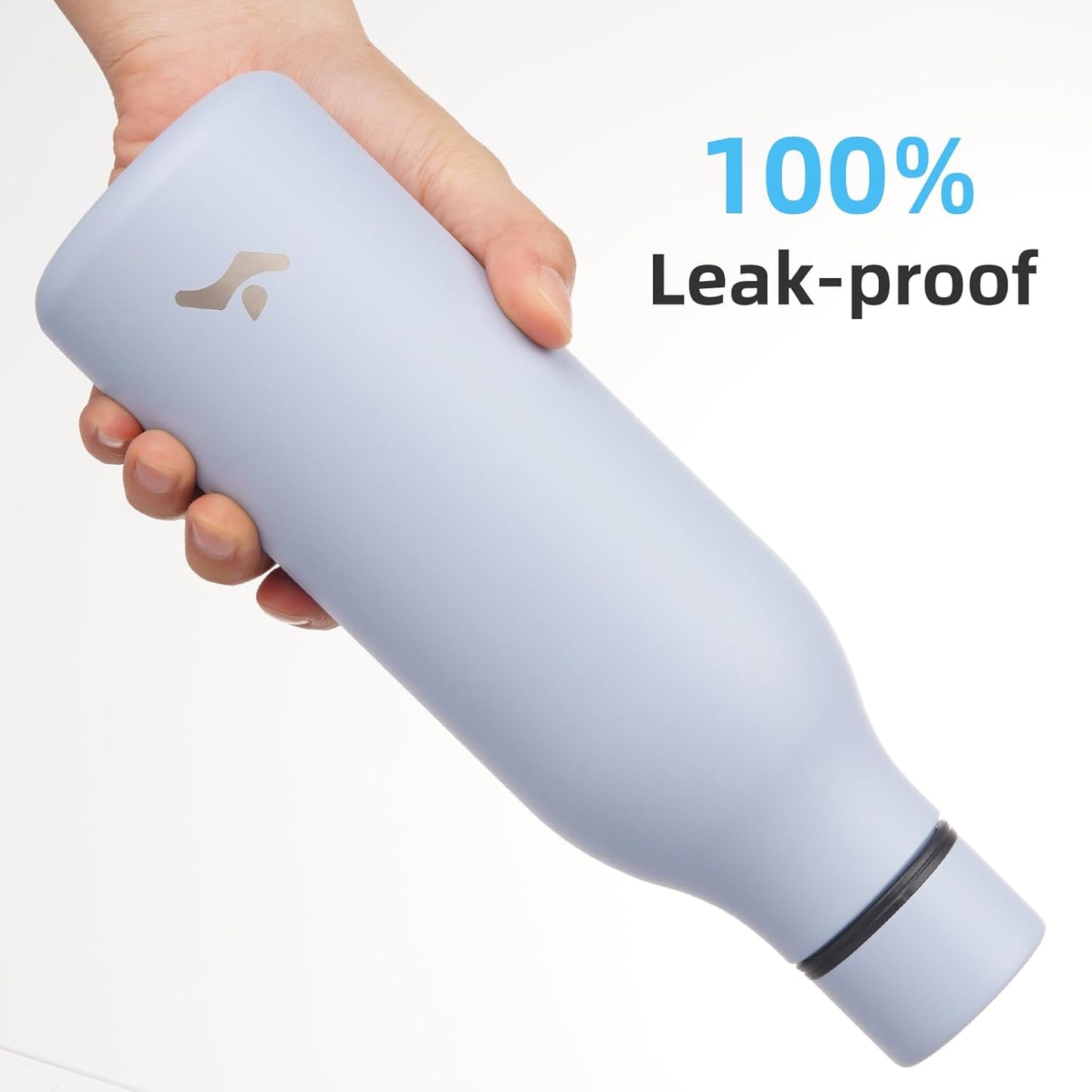 Insulated Water Bottle with Strap,18 oz Double Wall Stainless Steel Vacuum Bottles Metal Water Flask,Candy Blue
