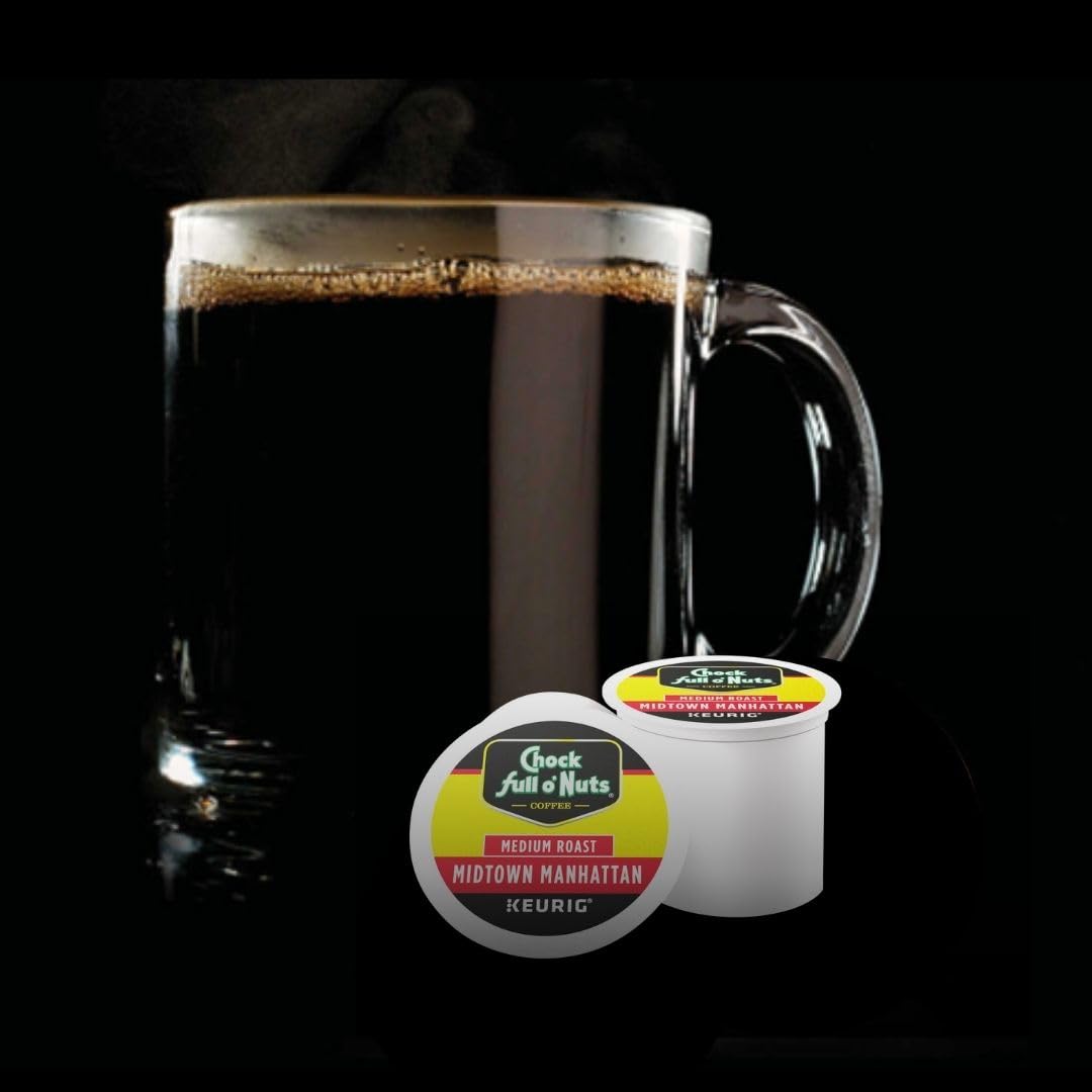 Chock Full o'Nuts Midtown Manhattan Coffee, Compatible with Keurig K-Cup Pods, 12 CT (Pack of 6)