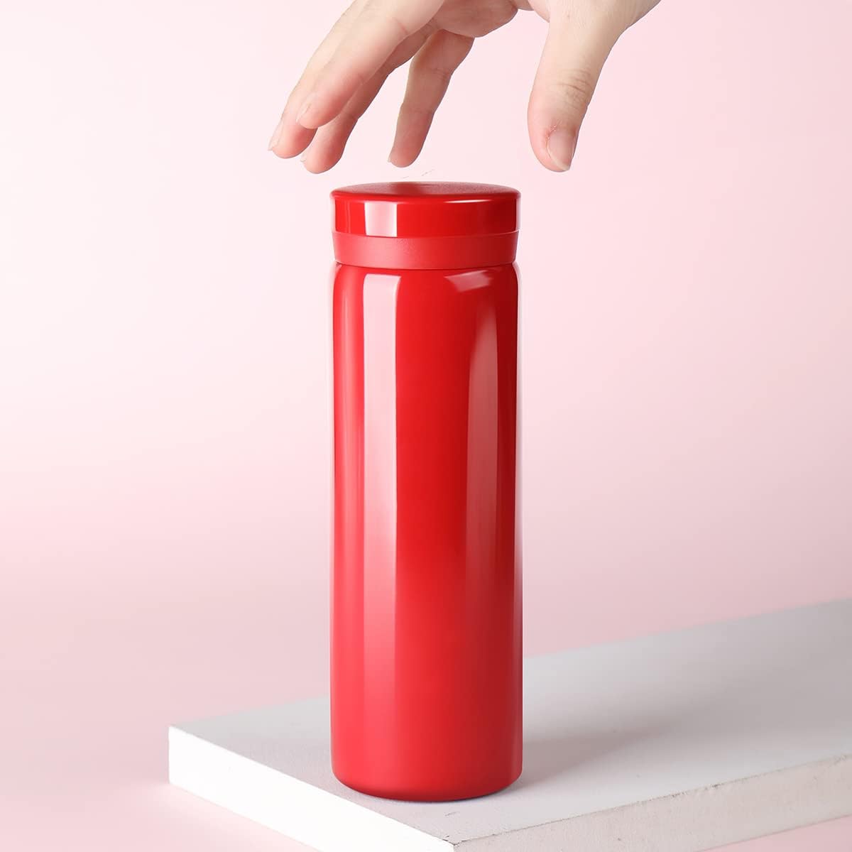 Mini Thermos Cute Water Bottle - 7 oz Tiny Insulated Vacuum 18/10 Stainless Steel Small Flask - Leak Proof & Spill Proof & Keeps Cold and Hot for Drink, Coffee, Tea - Red