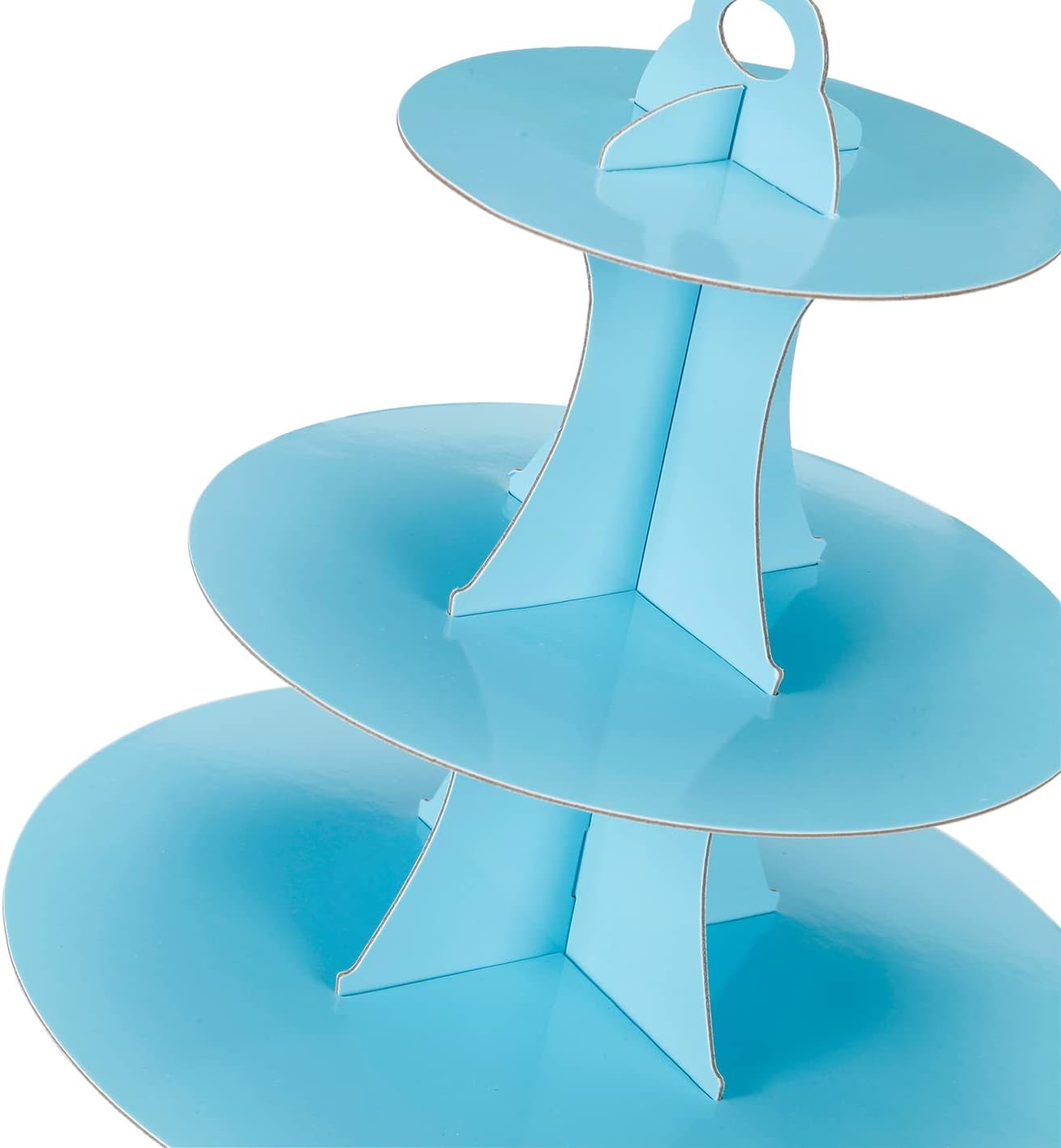 3-Tier Cupcake Stand, Cake Stand holder, Tiered DIY Cupcake Stand Tower for Dessert Table Displays, Birthday Theme Party Favors Decoration, Floral Tea Party, 12" W x 12.8" H, Light Blue