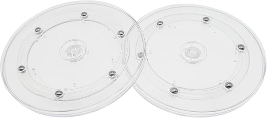 2 Pack 6" Lazy Susan Turntables Acrylic Ball Bearing 360 Degree Rotating Tray for Spice Rack Table Cake Kitchen Pantry Decorating (Transparent)