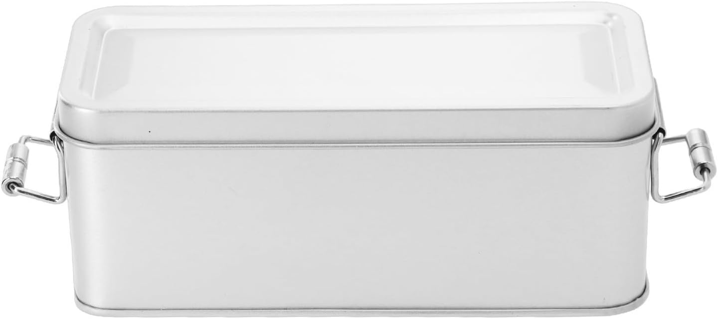 Metal Tin Box, Tinplate Metal Storage Tins Tea Container Rectangular Cookie Box With Lids For Storaging Cookies Snowflake Pastries Tea(S)