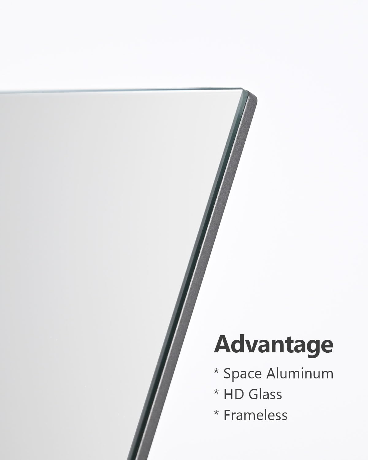 Rectangular Makeup Mirror for Desk, 12 inch Aluminum Free Standing Table Mirror, Bathroom Counter Mirror, Space Black