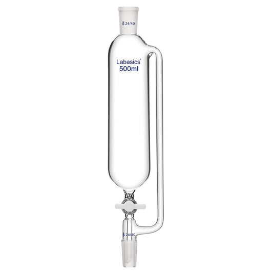 Labasics 500 ml Pressure Equalizing Addition Funnel, Borosilicate Glass Dropping Funnel 24/40 Joint with PTFE Stopcock for Laboratory