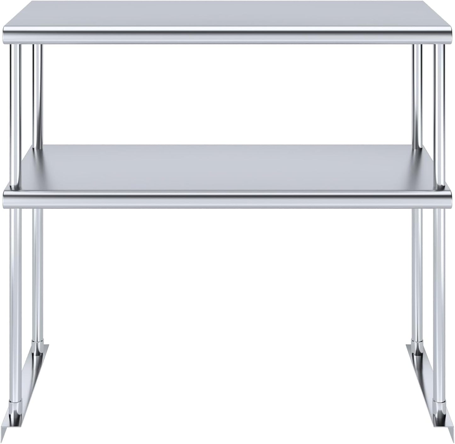 NSF Certified 18 Gauge Heavy Duty Stainless Steel Double overshelf with Brackets for Kitchens, Utility Rooms, Storage, Offices & Home