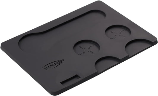 IKAPE Coffee Accessory Tool, Silicone Mat with Portafilter Holder, Espresso Tamping Station Mat, Distributor Food Safe & Non-Slip 11.61''x8.54'' (GJ-MAT)