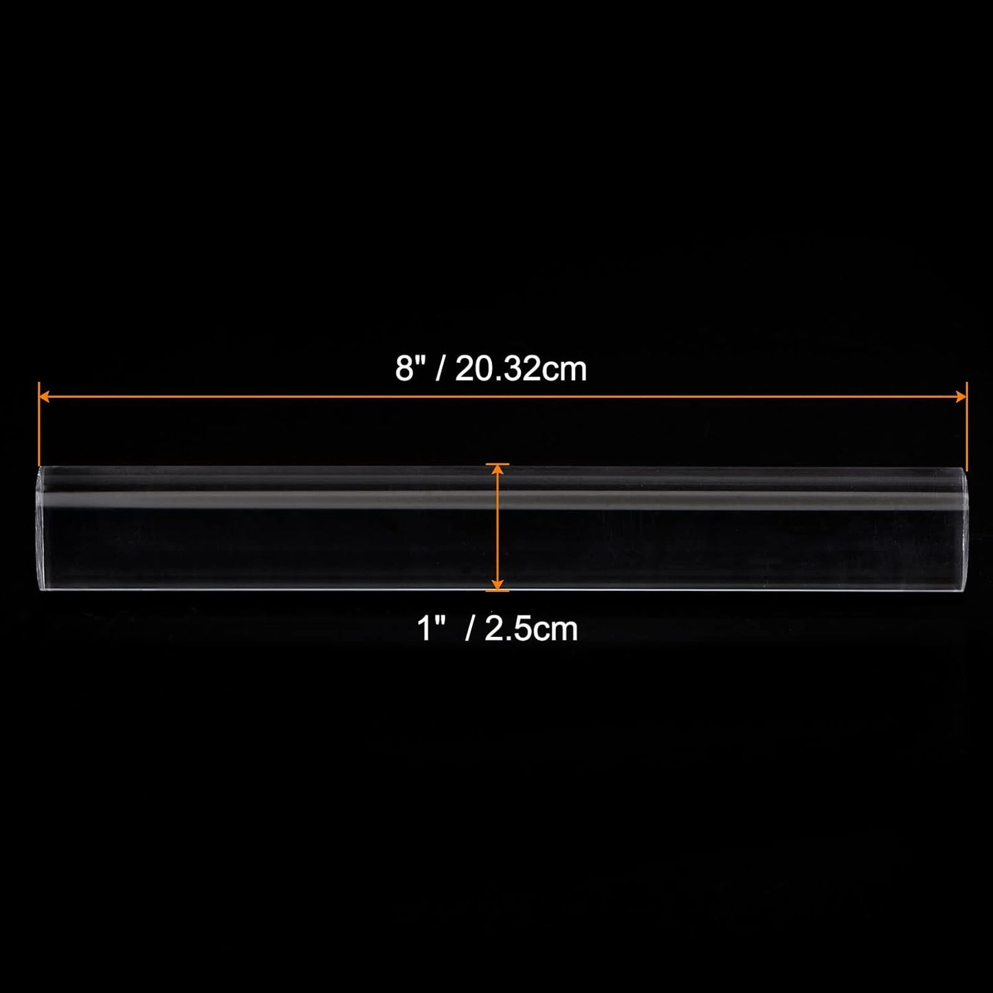 HARFINGTON Acrylic Clay Roller 8 Inch x 1 Inch Solid Non-Stick Plastic Round Tube Roller Polymer Clay Rod Fondant Rolling Pin for Shaping, Sculpting, Modeling DIY Crafts, Transparent