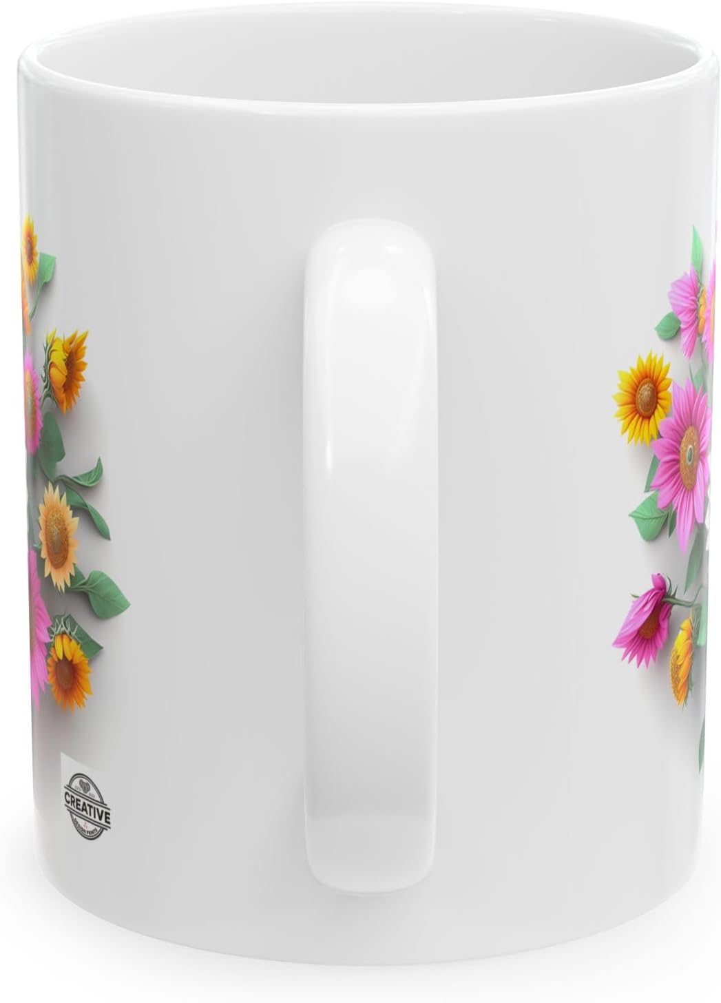 11 OZ Novelty Coffee Mugs - Christmas Gift (3-D Flower Ceramic Mug)