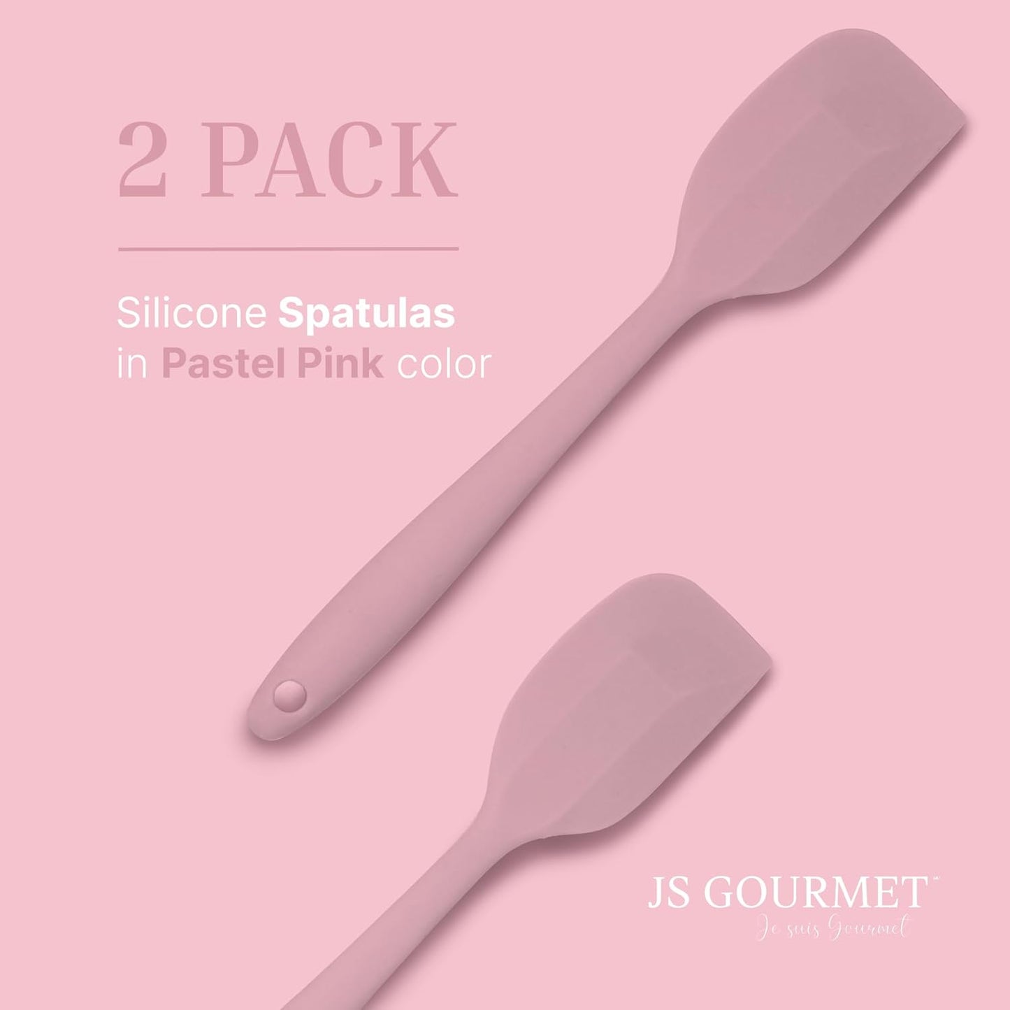 Silicone Spatula Set – 2-Piece Set of Rubber Spatulas for Non-Stick Cookware – Kitchen Tools and Accessories with Comfortable Handles, Heat-Resistant Utensils for Cooking and Baking – Pastel Pink