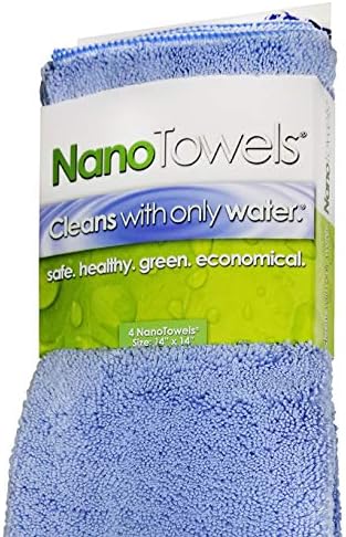 The Amazing Eco Cloth That Cleans Virtually Any Surface with Only Water. No More Paper Towels Or Toxic Chemicals. 4-Pack (14x14, Blue)