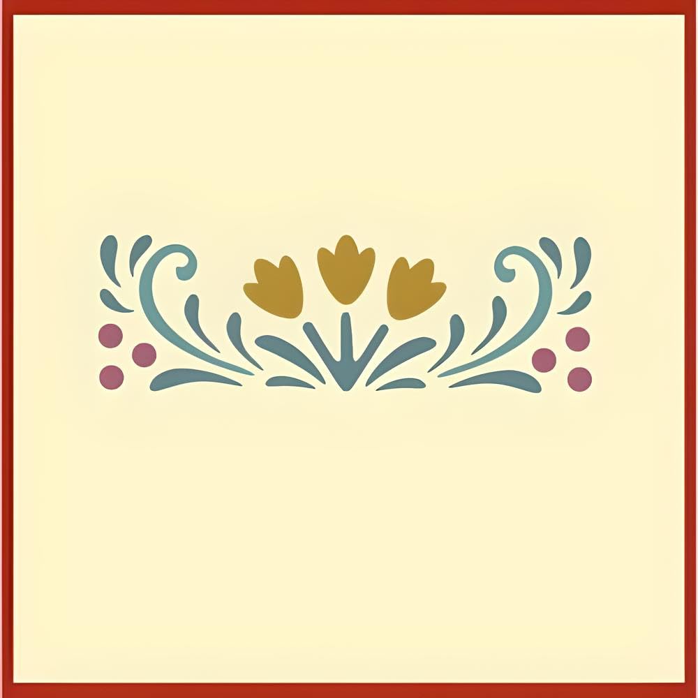 Rosemaling Patterns 24, 26, 27, 29 and 30 Stencils - Set of 5 Motifs - 4" x 1.5" each - Rose-painting - Scandinavian decorative folk painting - Mylar plastic stencil - The Artful Stencil