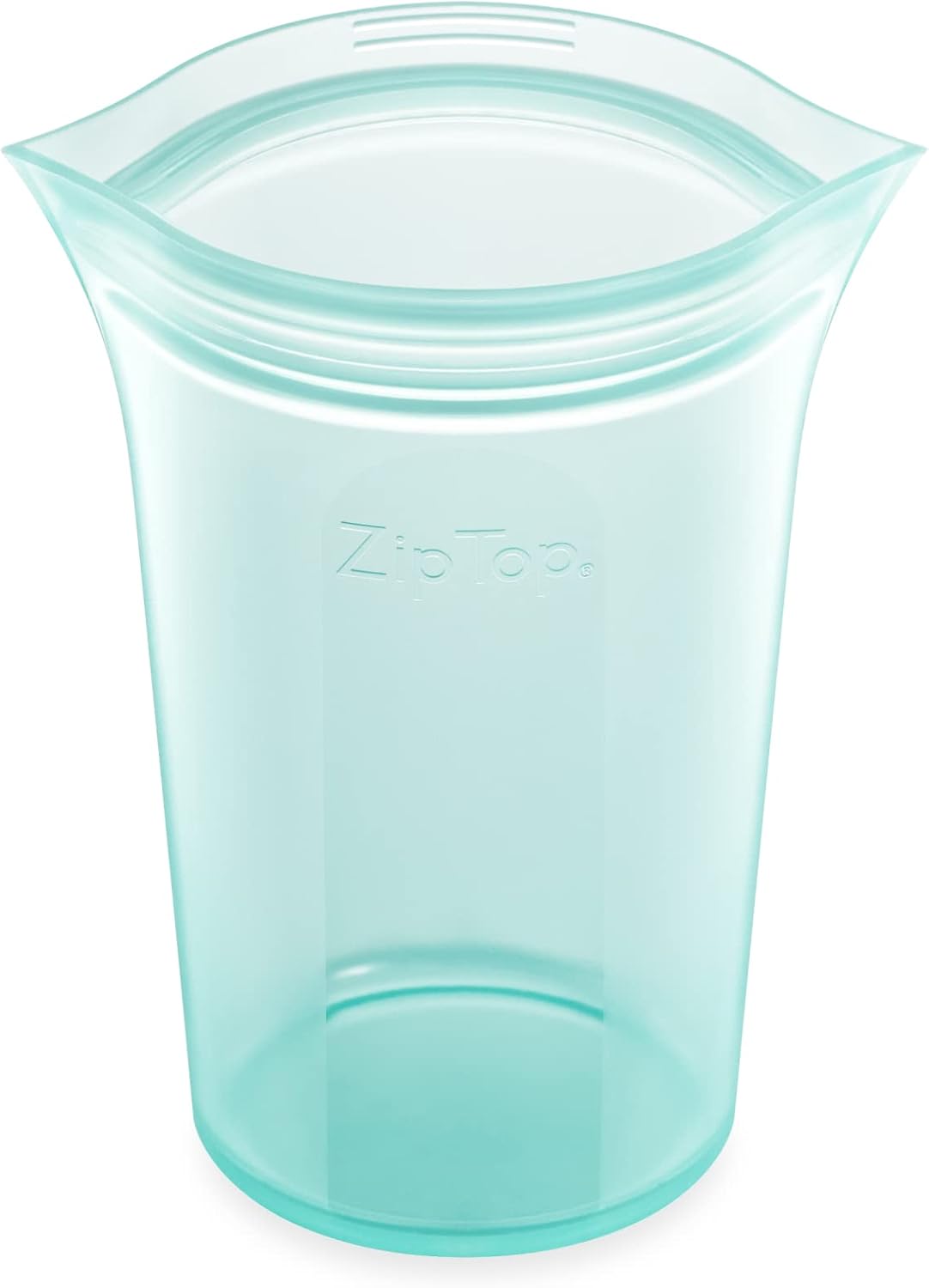 Zip Top Reusable Food Storage Bags | Medium Cup [Teal] | Silicone Meal Prep Container | Microwave, Dishwasher and Freezer Safe | Made in the USA
