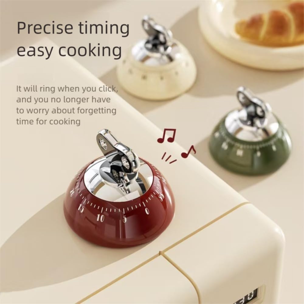 Kitchen Timers for Cooking, 100% Mechanical Cooking Timer，No Batteries Required，Magnetic Back.(Green)